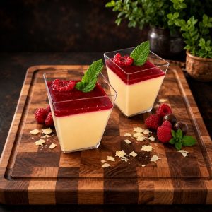 Panna Cotta mit diversen Fruchtpürees